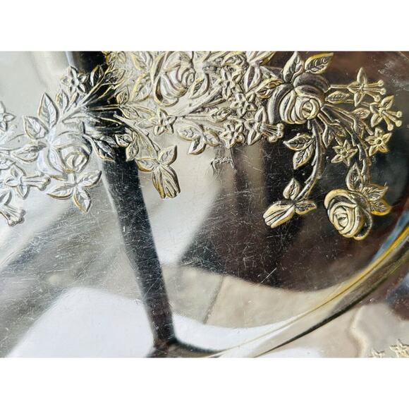 Federal Depression Glass Amber Sharon Cabbage Rose Serving Yellow Platter Plate - Picture 13 of 14